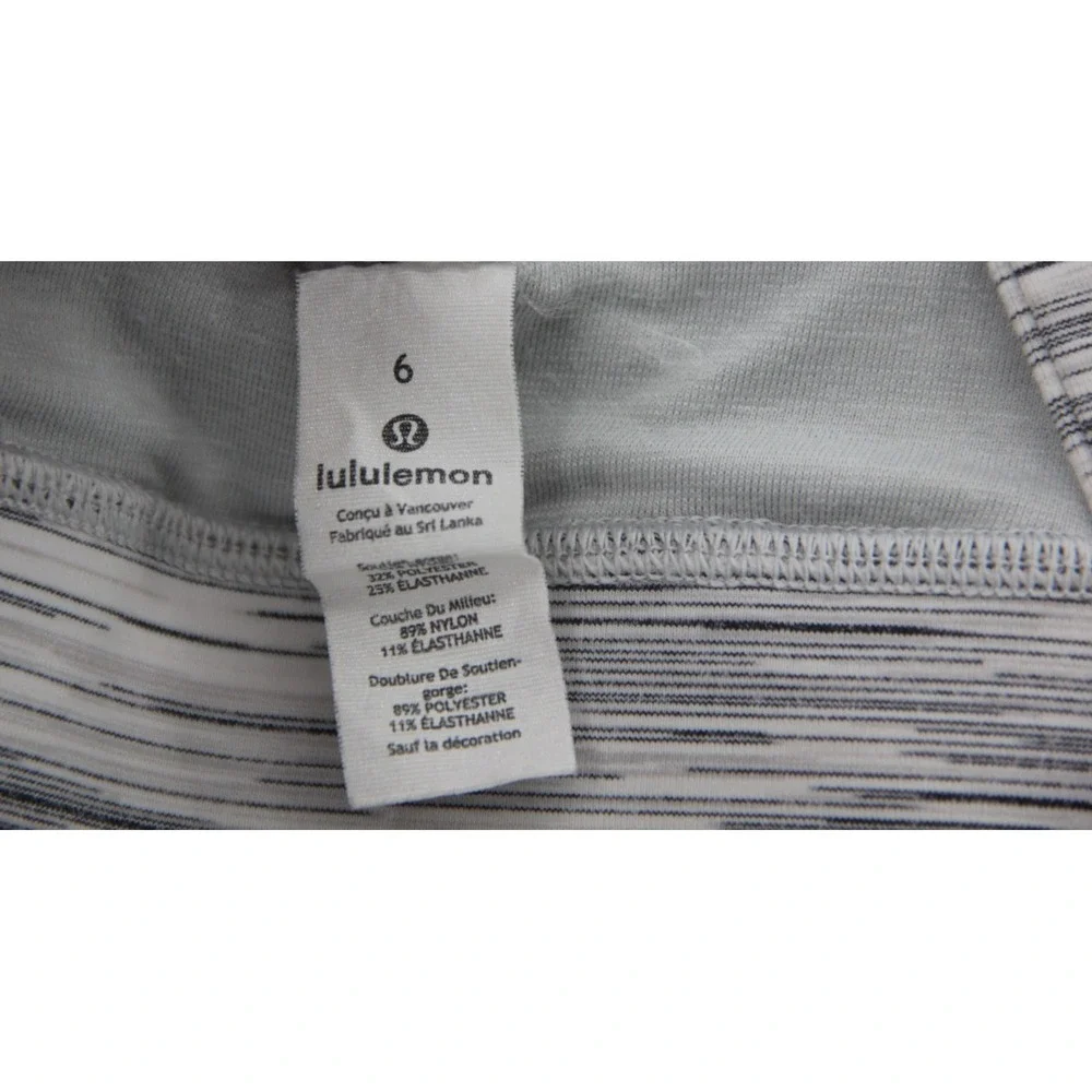 Lululemon Athletica Energy Bra Ombre Melange Space Dye Gray White 6 No Pads Yoga